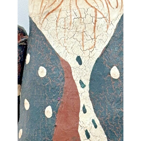 Santa Claus Folk Art Paper Maché Shelf Sitter Primitive Hand Painted Gnome - Picture 3 of 12